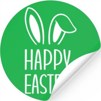 Discover Happy Easter Bunny Ears Stickers
