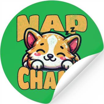 Discover Nap Champ Corgi Stickers