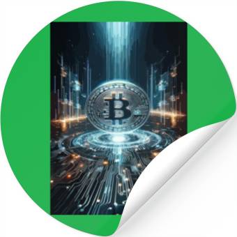 Discover Cyber Bitcoin Vortex - Futuristic Design Stickers