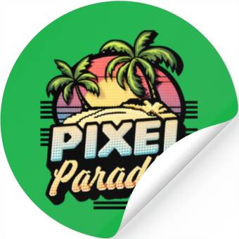 Discover Pixel Paradise Sunset Stickers