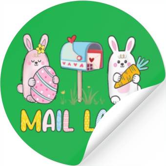 Discover Mail Lady Easter Postal Worker Mail Carrier Stickers