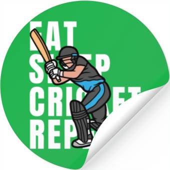Discover Eat Sleep Cricket Repeat Stickers
