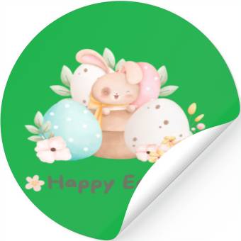 Discover happy Easter Stickers