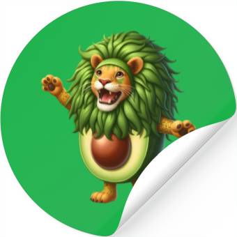 Discover Avocado Lion Stickers