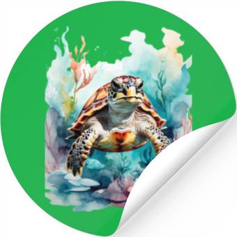 Discover Colorful turtle Stickers