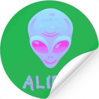 Discover Neon Alien Stickers