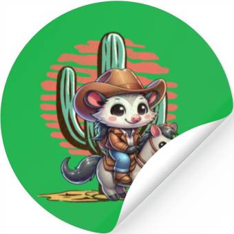 Discover Opossum Cowboy Stickers