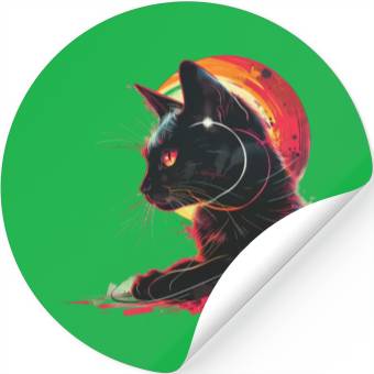 Discover Solar Eclipse with Cat Stickers