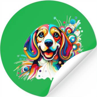 Discover Сheerful abstract beagle Stickers