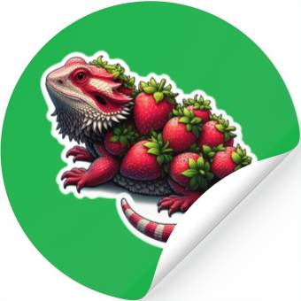 Discover Strawberry bearded dragon pattern Stickers
