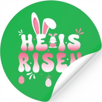 Discover He Is Risen Easter Celebration Theme Bunny Eggs Stickers