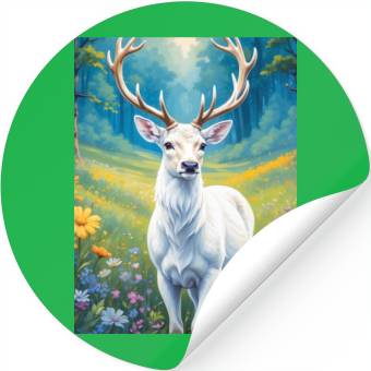 Discover White Deer Stickers