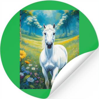 Discover White horse Stickers