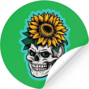 Discover skull sunflower Stickers