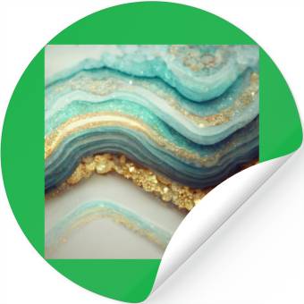 Discover Teal Agate Geode Stone Stickers