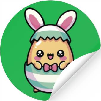 Discover Cute Chibi Easter Bunny in a Egg Stickers