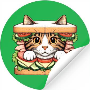 Discover Sandwich Kitty Stickers
