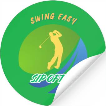 Discover Swing Easy, Sip Often. Funny golf beer Stickers