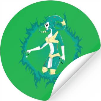 Discover Alien With Halftone Background Stickers