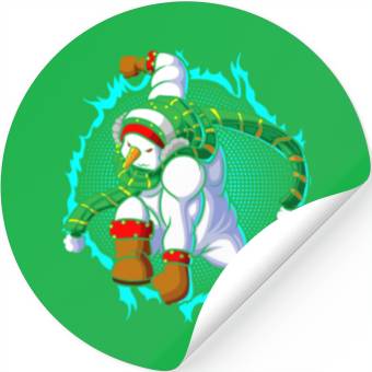 Discover The Snowman Is Ready For Attack Stickers