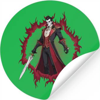 Discover Vampire Lord With Halftone Background Stickers