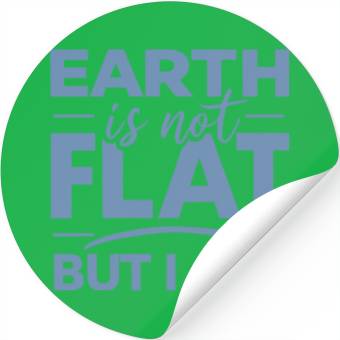 Discover Flat Earth Satire Ironic Jokes Stickers