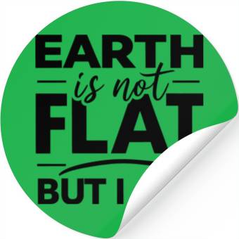 Discover Flat Earth Satire Ironic Jokes Stickers