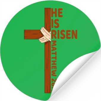 Discover He Is Risen Matthew 28:6 Christian Easter Jesus Stickers