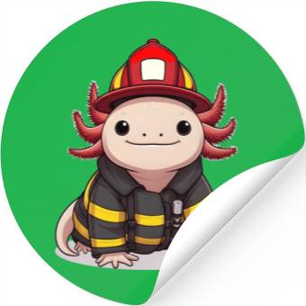 Discover Axolotl Firefighter Stickers