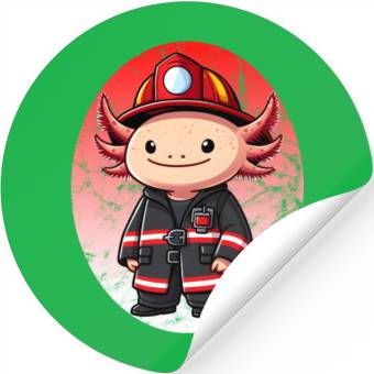 Discover Axolotl Firefighter Stickers