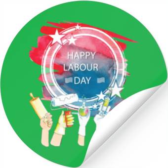 Discover Labor Day Celebration Artwork Stickers
