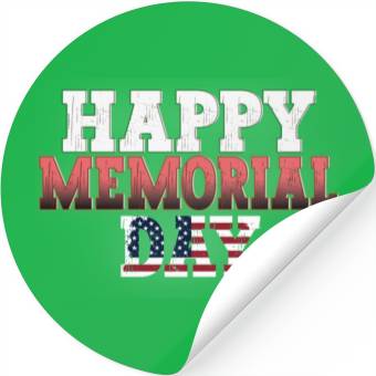 Discover Patriotic Memorial Day Flag Design Stickers