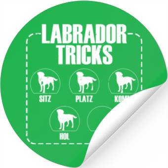 Discover LABRADOR TRICKS Funny Labrador Retriever Dog Stickers