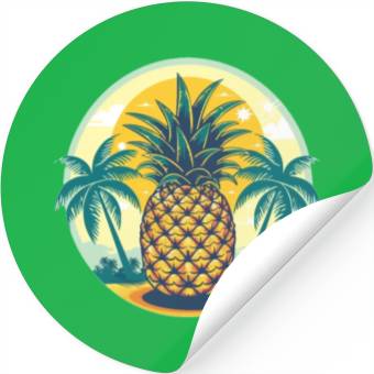 Discover Classic Pineapple and Palm Trees Stickers