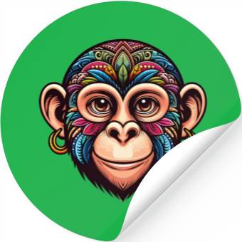 Discover Cute Monkey Face Stickers