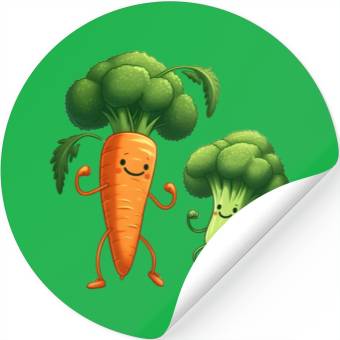 Discover Carrot Dancing with Broccoli Stickers