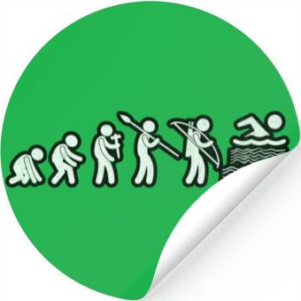 Discover Evolution Swimming White Grunge Stickers