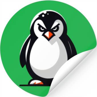 Discover Evil Penguin with Bad Look Stickers