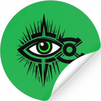 Discover Green Eye Design Vector 3 Colors Stickers