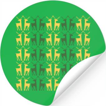 Discover GOLD GREEN REINDEERS CREATIVE PATTERN Stickers