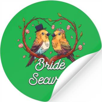 Discover Bride Security Wedding Little Ring Bear Stickers