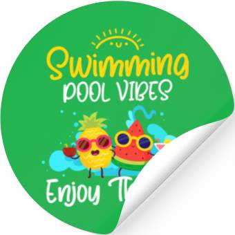 Discover Pool Summer Pool Party Friends Stickers