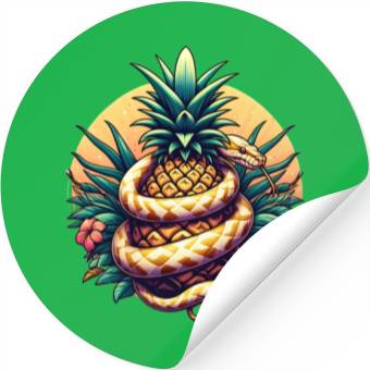 Discover Python around pineapple Stickers