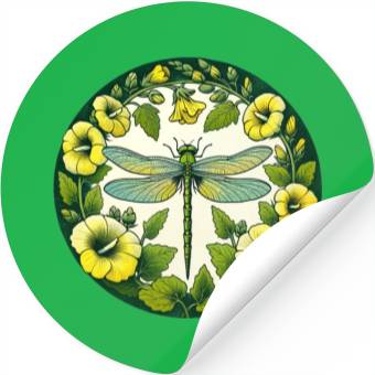 Discover Green Dragonfly Stickers