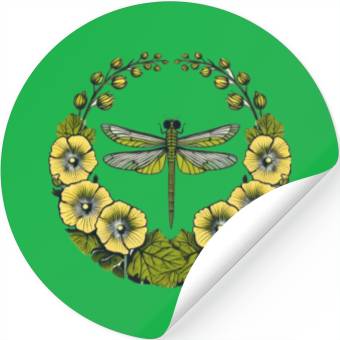 Discover Green Dragonfly Stickers