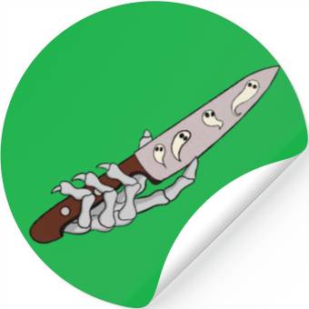 Discover Skeleton Hand with Ghostly Dagger Theme Stickers