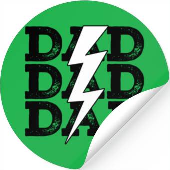 Discover Baseball Dad Distressed Retro Lightning Bolt Stickers