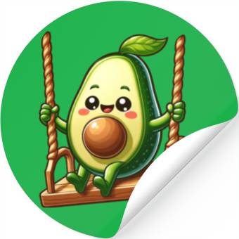 Discover Avocado on a Swing Stickers