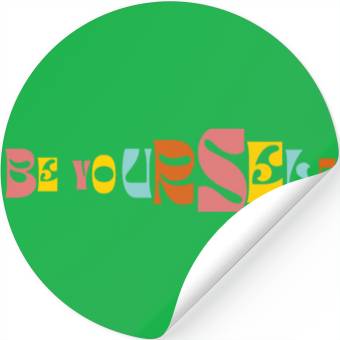 Discover Be Yourself Groovy Text Graphic Stickers
