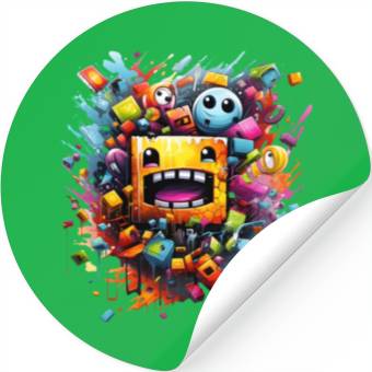 Discover geometry dash Stickers